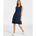 スタイルアンドコー レディース ワンピース トップス Women's Printed Sleeveless Flip Flop Dress, Created for Macy's Dot Blue