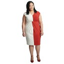 カスパー レディース ワンピース トップス Plus Size Twisted-Front Cap-Sleeve Dress Crimson/white