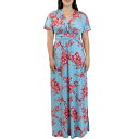 キヨナ レディース ワンピース トップス Women's Plus Size Vienna Kimono Sleeve Long Maxi Dress Cherry blossom print