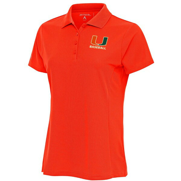 ƥ ǥ ݥ ȥåץ Miami Hurricanes Antigua Women's Baseball Legacy Pique Polo Orange