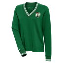 アンティグア レディース シャツ トップス Boston Celtics Antigua Women's Parker VNeck Pullover Sweatshirt Hunter Green