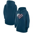 カールバンクス レディース パーカー・スウェットシャツ アウター Los Angeles Angels GIII 4Her by Carl Banks Women's Heart Fleece Pullover Hoodie Navy