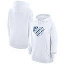 カールバンクス レディース パーカー・スウェットシャツ アウター Los Angeles Dodgers GIII 4Her by Carl Banks Women's Heart Fleece Pullover Hoodie White