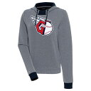 アンティグア レディース パーカー・スウェットシャツ アウター Cleveland Guardians Antigua Women's Axe Bunker TriBlend Pullover Hoodie Navy/White