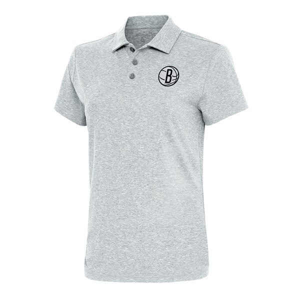 ƥ ǥ ݥ ȥåץ Brooklyn Nets Antigua Women's Motivated Polo Heather Gray