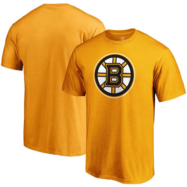 ファナティクス メンズ Tシャツ トップス Boston Bruins Fanatics Branded Team Primary Logo TShirt Gold