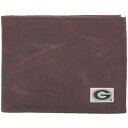 G[OEBO Y z ANZT[ Georgia Bulldogs Leather Billfold with Concho Brown