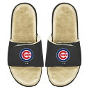 アイスライド メンズ サンダル シューズ Chicago Cubs ISlide Men's Faux Fur Slide Sandals Black/Tan