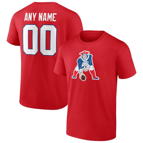 ファナティクス メンズ Tシャツ トップス New England Patriots Fanatics Branded Team Authentic Logo Personalized Name & Number TShirt Red