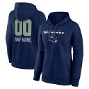 ファナティクス レディース パーカー・スウェットシャツ アウター Seattle Seahawks Fanatics Branded Women's Personalized Name & Number Team Wordmark Pullover Hoodie College Navy