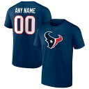 ファナティクス メンズ Tシャツ トップス Houston Texans Fanatics Branded Team Authentic Personalized Name & Number TShirt Navy