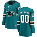 t@ieBNX fB[X jtH[ gbvX San Jose Sharks Fanatics Branded Women's Home Breakaway Custom Jersey Teal