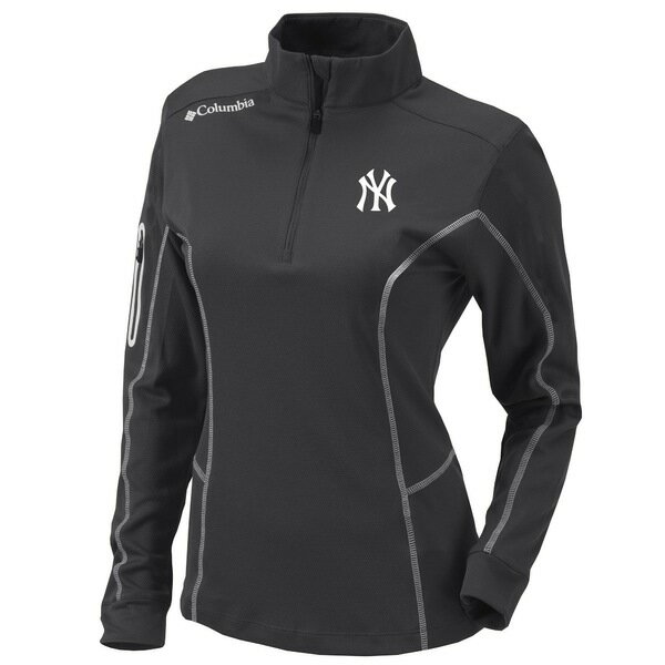 ӥ ǥ 㥱åȡ֥륾  New York Yankees Columbia Women's OmniWick Shotgun QuarterZip Pullover Top Charcoal