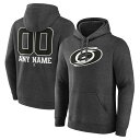 ファナティクス メンズ パーカー・スウェットシャツ アウター Carolina Hurricanes Fanatics Branded Monochrome Personalized Name & Number Pullover Hoodie Charcoal