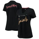 g~[ qtBK[ fB[X TVc gbvX New Orleans Saints Tommy Hilfiger Women's Riley VNeck TShirt Black