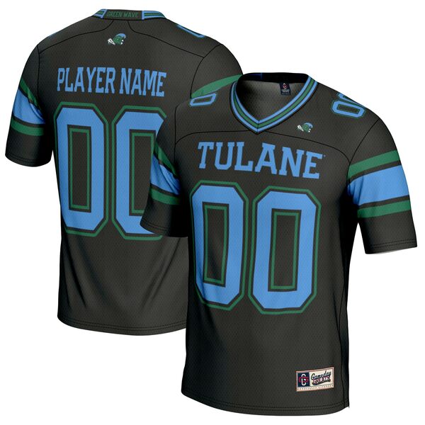 ゲームデイグレーツ メンズ ユニフォーム トップス Tulane Green Wave GameDay Greats NIL PickAPlayer Football Jersey Black 1