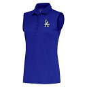 ƥ ǥ ݥ ȥåץ Los Angeles Dodgers Antigua Women's Brushed Metallic Sleeveless Tribute Polo Royal