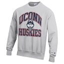 チャンピオン メンズ パーカー スウェットシャツ アウター UConn Huskies Champion Vault Late Night Reverse Weave Pullover Sweatshirt Heather Gray