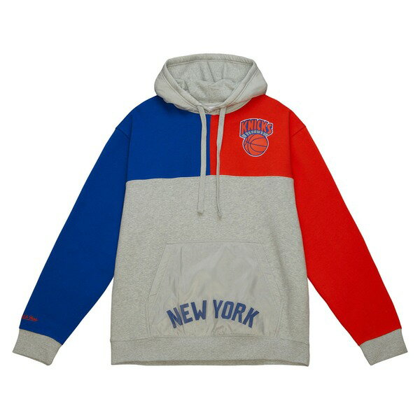 ߥå&ͥ  ѡåȥ  New York Knicks Mitchell & Ness TieBreaker Fleece Pullover Hoodie Heather Gray