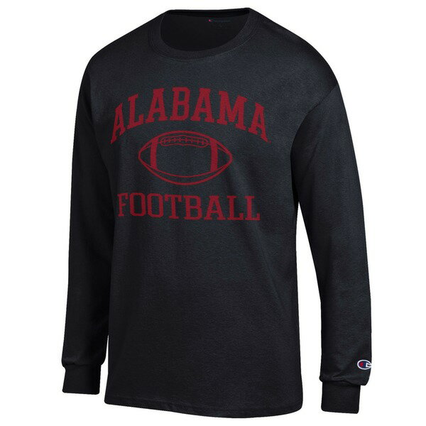 楽天astyチャンピオン メンズ Tシャツ トップス Alabama Crimson Tide Champion Football Icon Long Sleeve TShirt Black