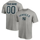 ファナティクス メンズ Tシャツ トップス New York Yankees Fanatics Branded Cooperstown Winning Streak Alternate Personalized Name & Number TShirt Heathered Gray