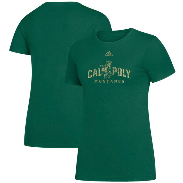 AfB_X fB[X TVc gbvX Cal Poly Mustangs adidas Women's Amplifier Team Logo TShirt Hunter Green