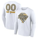 ファナティクス メンズ Tシャツ トップス Pittsburgh Penguins Fanatics Branded Unisex Personalized Name Number Leopard Print Long Sleeve TShirt White