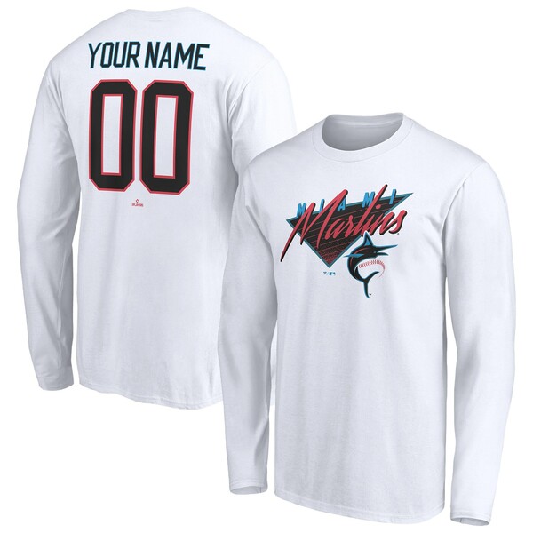 ファナティクス メンズ Tシャツ トップス Miami Marlins Fanatics Branded Personalized Hometown Legend Long Sleeve TShirt White