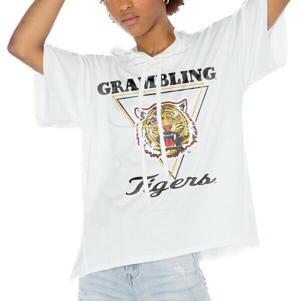 ゲームデイ レディース Tシャツ トップス Grambling Tigers Gameday Couture Women's Play On French Terry TriBlend Hoodie TShirt Wh..