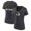 t@ieBNX fB[X TVc gbvX Colorado Avalanche Fanatics Branded Women's Monochrome Personalized Name & Number VNeck TShirt Charcoal