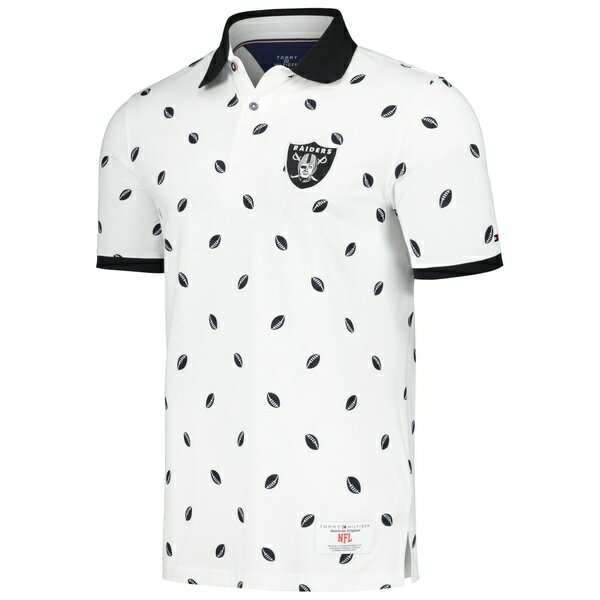 トミー ヒルフィガー メンズ ポロシャツ トップス Las Vegas Raiders Tommy Hilfiger Bryce Pique Polo White