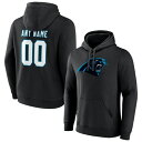 ファナティクス メンズ パーカー・スウェットシャツ アウター Carolina Panthers Fanatics Branded Team Authentic Personalized Name & Number Pullover Hoodie Black