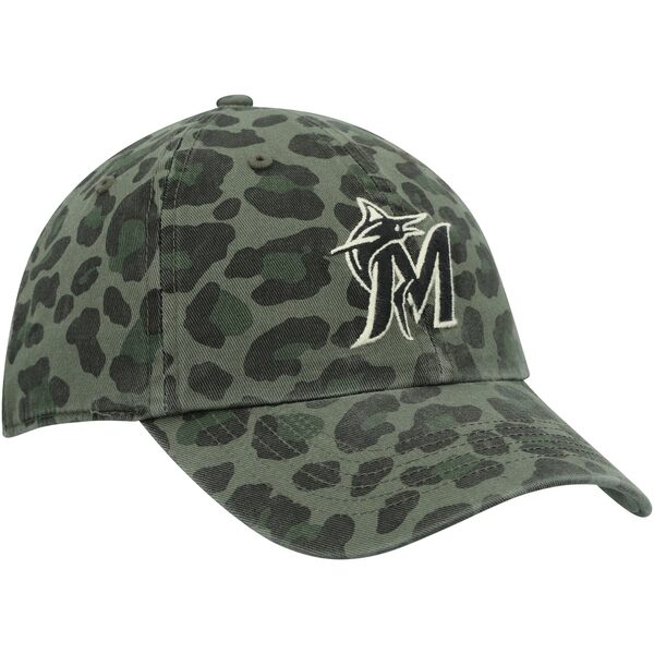 フォーティーセブン レディース 帽子 アクセサリー Miami Marlins '47 Women's Bagheera Clean Up Adjustable Hat Green