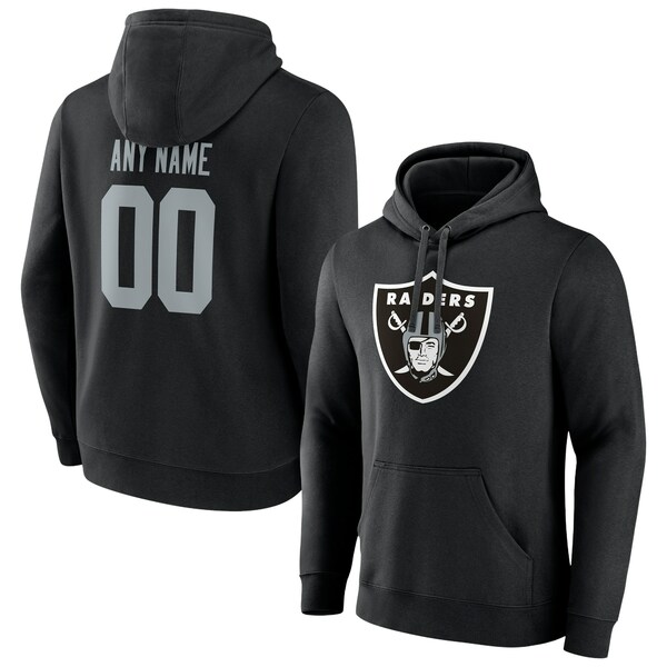 ファナティクス メンズ パーカー・スウェットシャツ アウター Las Vegas Raiders Fanatics Branded Team Authentic Personalized Name & Number Pullover Hoodie Black