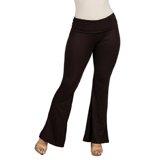 24セブンコンフォート レディース カジュアルパンツ ボトムス Black Bell Bottom Foldover Waist Sweatpants Brown 24セブンコンフォート レディース カジュアルパンツ ボトムス Black Bell Bottom Foldover Waist Sweatpants Brown