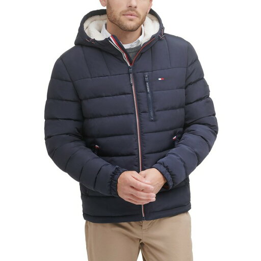トミー ヒルフィガー メンズ ジャケット&ブルゾン アウター Men's Sherpa Lined Hooded Quilted Puffer Jacket Midnight トミー ヒルフィガー メンズ ジャケット&ブルゾン アウター Men's Sherpa Lined Hooded Quilted Puffer Jacket Midnight
