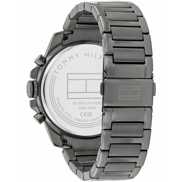 トミー ヒルフィガー メンズ 腕時計 アクセサリー Men's Quartz Grey Ionic Plated Steel Watch 46mm Grey