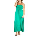 24セブンコンフォート レディース ワンピース トップス Plus Size Strapless Maxi Dress Green