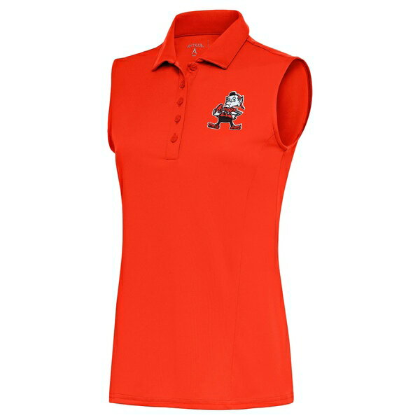 アンティグア レディース ポロシャツ トップス Cleveland Browns Antigua Women's Throwback Logo Sleeveless Tribute Polo Orange