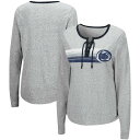 RVA fB[X TVc gbvX Penn State Nittany Lions Colosseum Women's Sundial TriBlend Long Sleeve LaceUp TShirt Heathered Gray