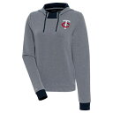 アンティグア レディース パーカー・スウェットシャツ アウター Minnesota Twins Antigua Women's Axe Bunker TriBlend Pullover Hoodie Navy/White