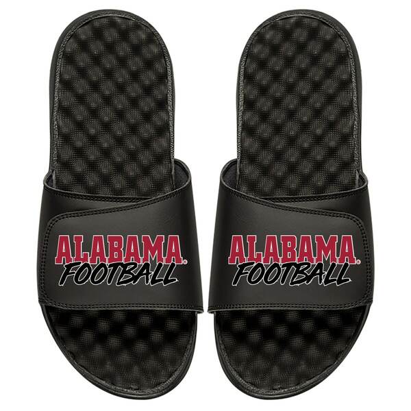 楽天astyアイスライド メンズ サンダル シューズ Alabama Crimson Tide ISlide Football Stacked Slide Sandals Black