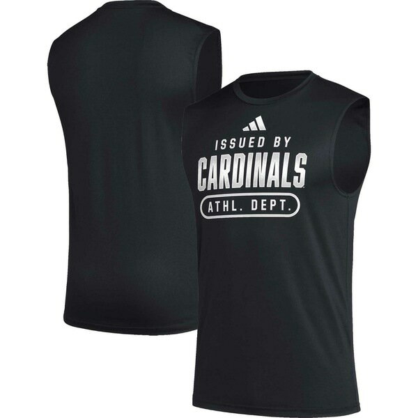 アディダス タンクトップ  メンズ アディダス メンズ Tシャツ トップス Louisville Cardinals adidas Sideline AEROREADY Pregame Tank Top Black