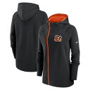 iCL fB[X p[J[EXEFbgVc AE^[ Cincinnati Bengals Nike Women's Asymmetrical Raglan FullZip Hoodie Black