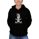 エルエーポップアート レディース パーカー・スウェットシャツ アウター Women's Christmas Elf Word Art Hooded Sweatshirt Black(4)