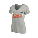 ファナティクス レディース Tシャツ トップス Women's Heather Gray Kansas City Chiefs Super Bowl LVIII Champions Plus Size Counting Points V-Neck T-shirt Heather Gray(4)