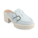 ジャーニーコレクション レディース サンダル シューズ Women's Brydie Platform Mules Light Denim(4)