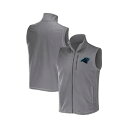 ファナティクス メンズ ジャケット&ブルゾン アウター Men's NFL x Darius Rucker Collection by Gray Carolina Panthers Polar Fleece Full-Zip Vest Gray
