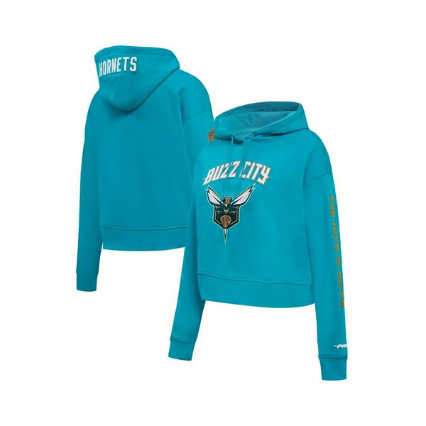 プロスタンダード レディース パーカー・スウェットシャツ アウター Women's Teal Charlotte Hornets 2023/24 City Edition Cropped Pullover Hoodie Teal