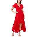パーカー レディース ワンピース トップス Women's V-Neck Lace High-Low Fit & Flare Dress Red